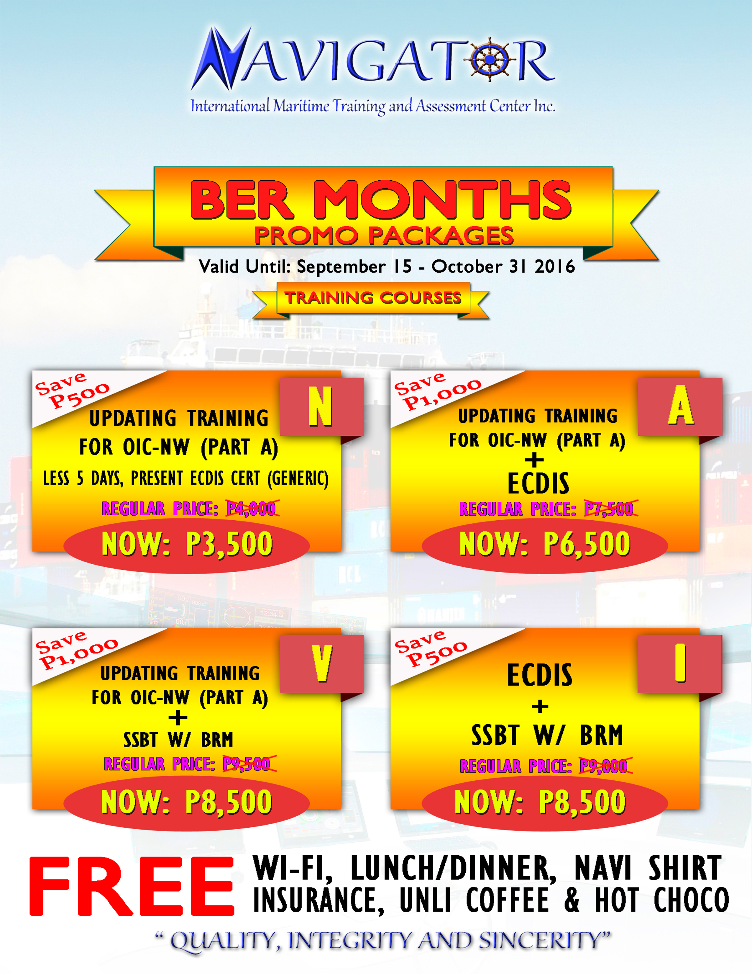 Ber months promo Navigator International Maritime Training and